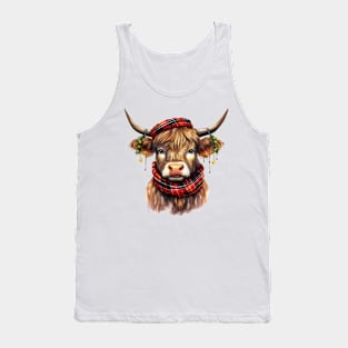 Christmas Highland Cow Tank Top